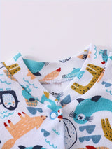3-delige Baby Romper Set met Dierenprints – Lange Mouwen voor Buitenactiviteiten