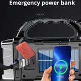 Superheldere LED Zoeklamp – Oplaadbare Powerbank met USB en Zonne-energie voor Buitenavonturen