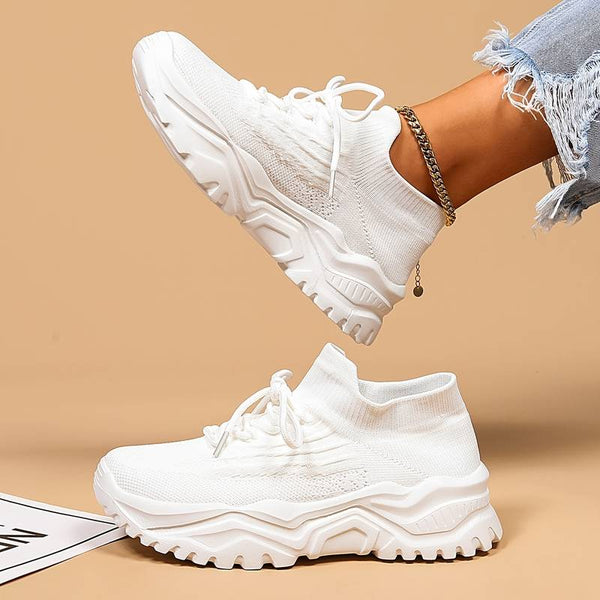 Femke | Trendy Orthopedische Sneaker | Comfortabele Dames Sneakers Geheugenschuim Zool | Voetboogondersteuning & Schokabsorptie | Ideaal voor Wandelen & Dagelijks Gebruik | Superieure Grip | Maten 36-42 | Wit Zwart Beige Roze