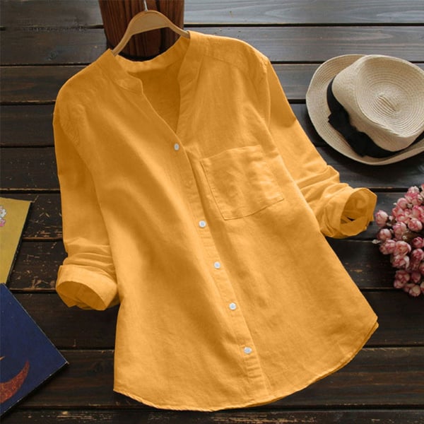 Dames Linnen Shirt met Lange Mouwen – Isla