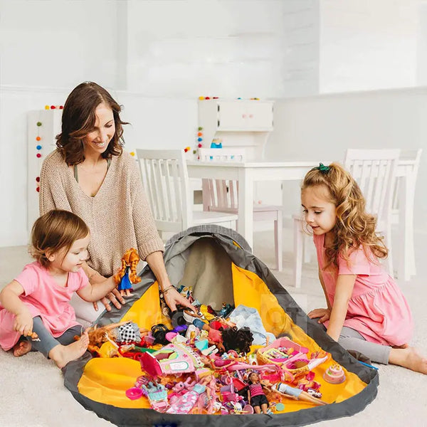 Grote opvouwbare speelmat met opbergfunctie voor de kinderkamer