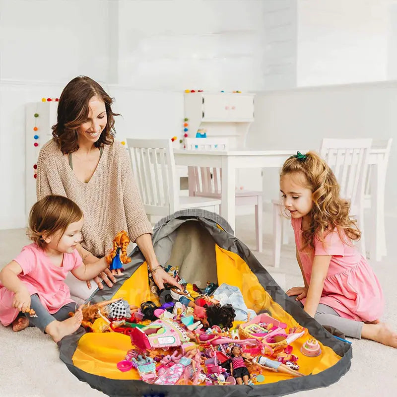 Grote opvouwbare speelmat met opbergfunctie voor de kinderkamer