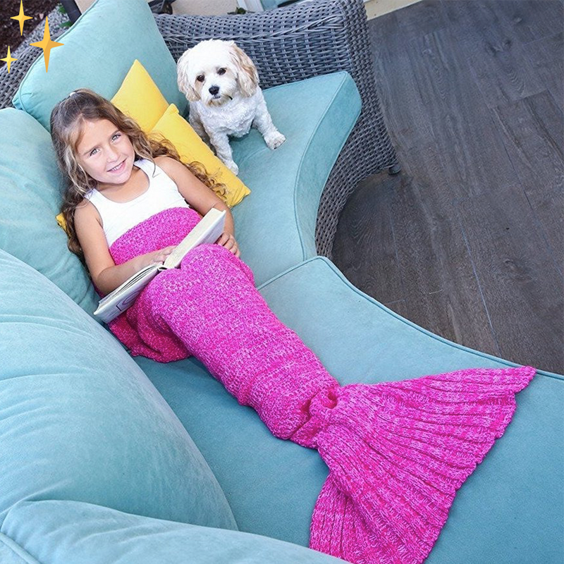 Warme Gebreide Zeemeermin Deken – MermaidDreams