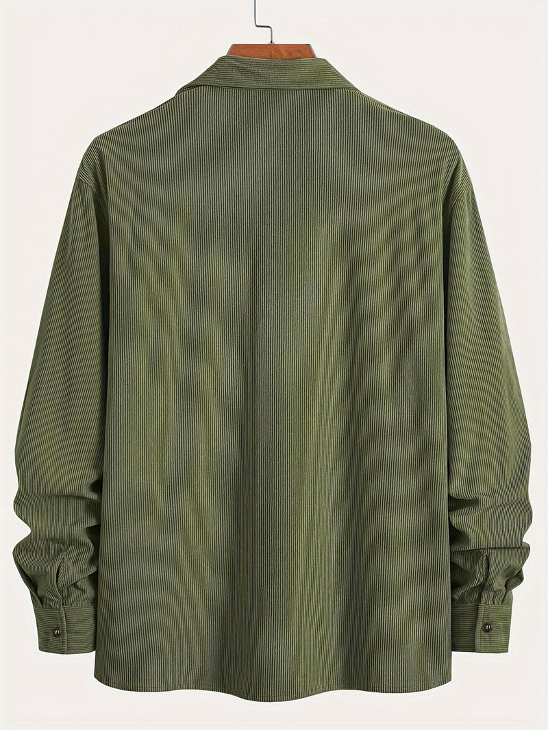 Heren Corduroy Overhemd Jas | Casual & Trendy | Knoopsluiting & Borstzakken