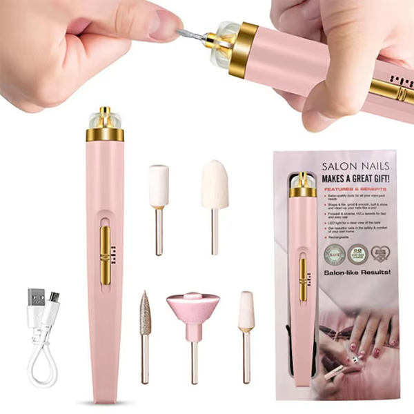 5-IN-1 ELECTRISCHE NAGELPOLIJSTAPPARAAT – DRAAGBAAR MANICURE-TOOL MET LICHT
