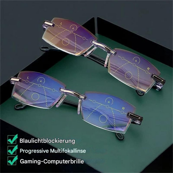 Bril met blauwlichtfilter en multifocale lenzen – VisionGuard