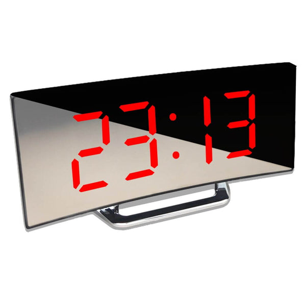 Gebogen LED Digitale Wekker met Modern Ontwerp – LumiCurve