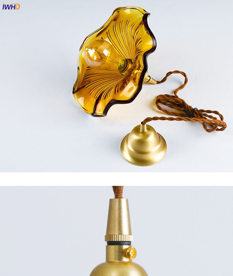 Noordse Design LED-Hanglamp | Kleurrijke glas- en koperverlichting voor slaapkamer, woonkamer & bar