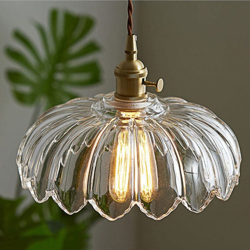 Bubble Glass Hanglamp – Elegante Transparante Glas & Koper Hanglamp