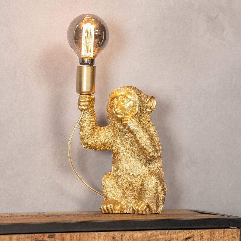 Luxueuze Gouden Aap Tafellamp – GoldenChimp