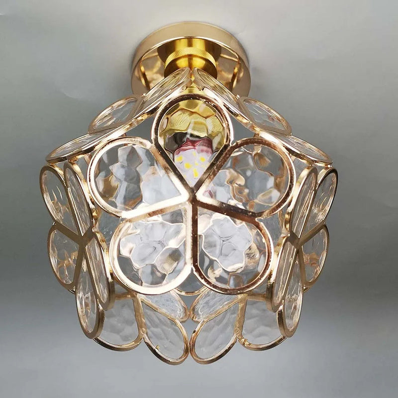 Artistieke Glas-Plafondlamp met Bloemenpatroon - FlowerHall