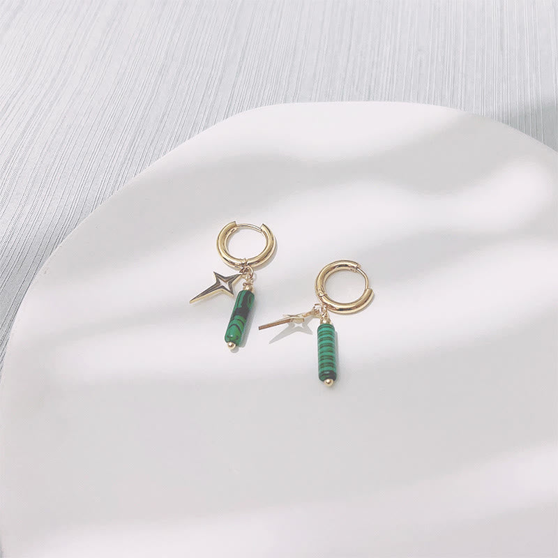 Natuurlijke Malachiet Ster Hanger Oorbellen, Ketting en Armband – Maria