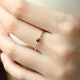 18K Gouden Granaatsteen Ring - Elara