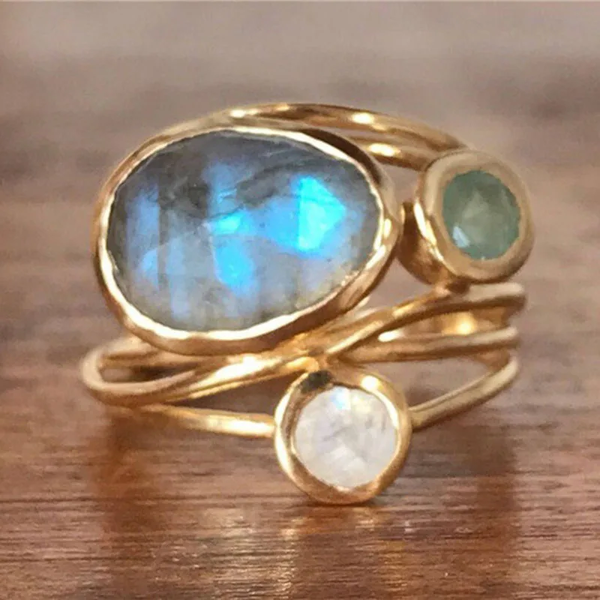 Gouden Boho-Ring met Kristallen - Sophia
