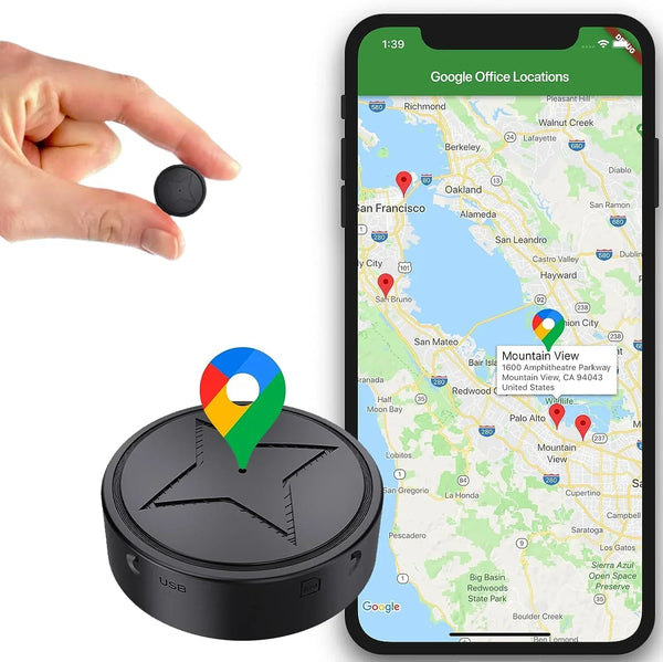 GPS Tracker Magnetisch Compact – Echt-time Locatie voor Voertuigen, Huisdieren & Waardevolle Zaken – Oplaadbaar via USB