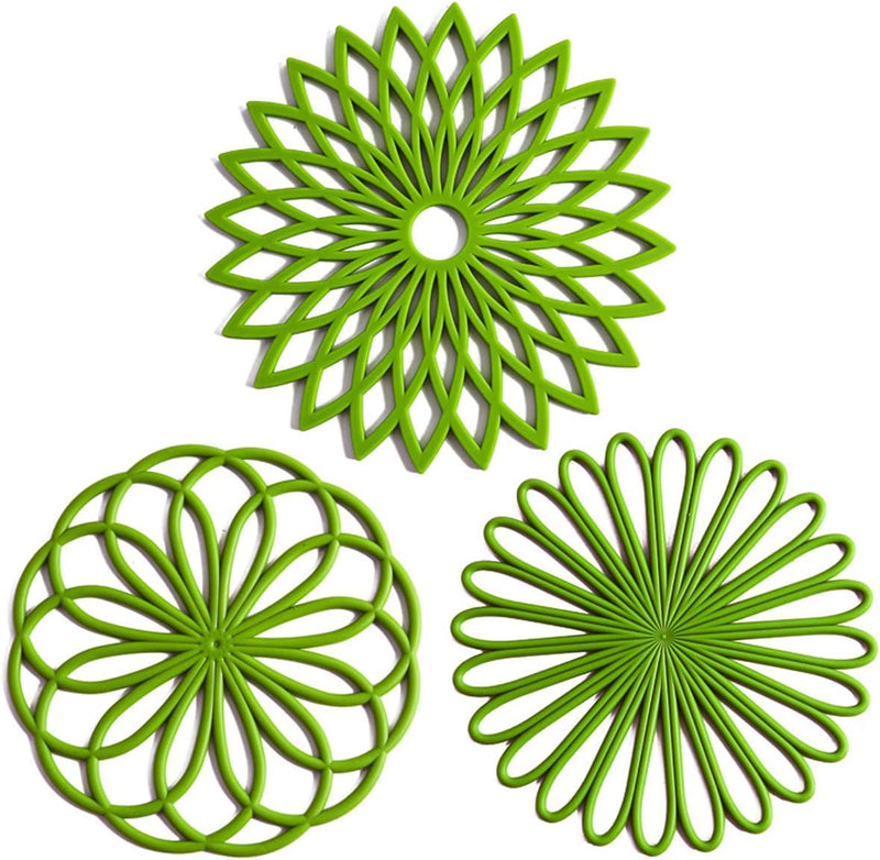 Set van 3 siliconen onderzetters: Hittebestendige warmte pads