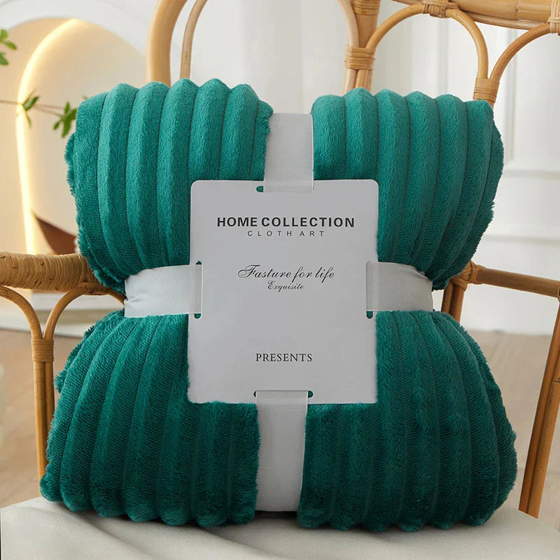 Brede Gestreepte Flanellen Fleece Dekentje – CozyStripe
