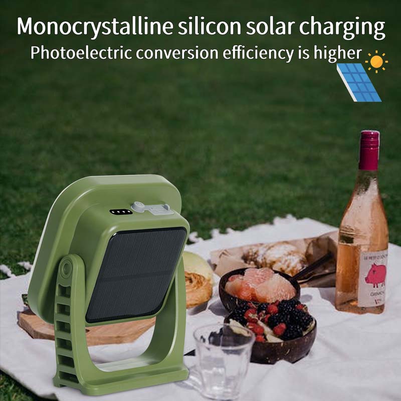 80W LED Zonne-oplaadbare Campinglamp met Magneet en Zoomfunctie