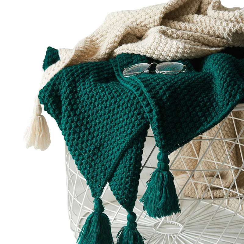 Scandinavische Gebreide Wolldecke - Aurora