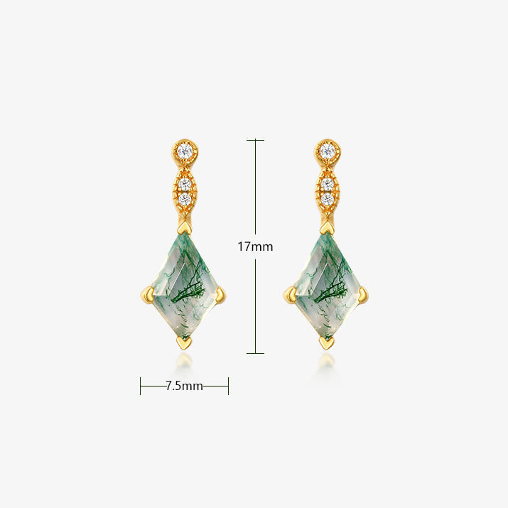 Moosagaat- en Witte Zirkon-sieradenset – Lana