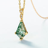 Moosagaat- en Witte Zirkon-sieradenset – Lana