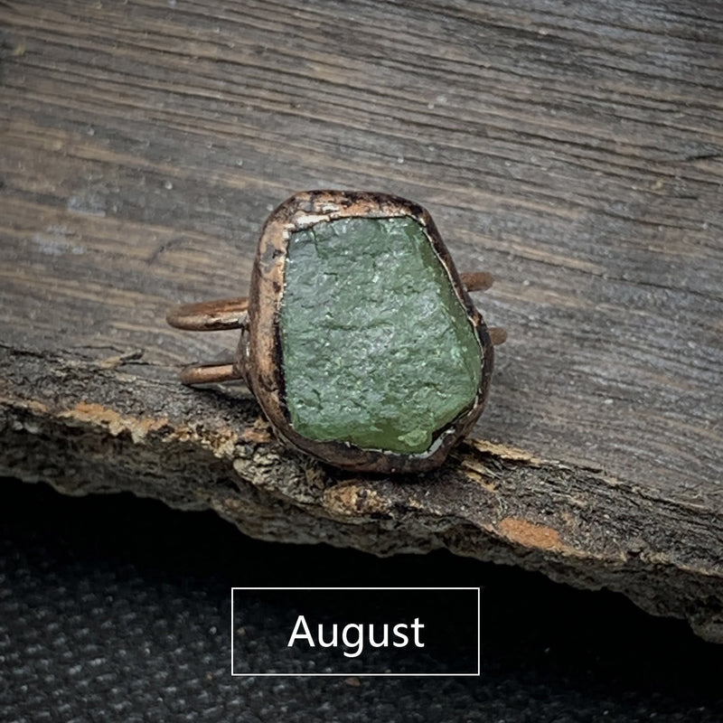 Natuurlijke Ruwe Steen Verjaardagsring – Selina