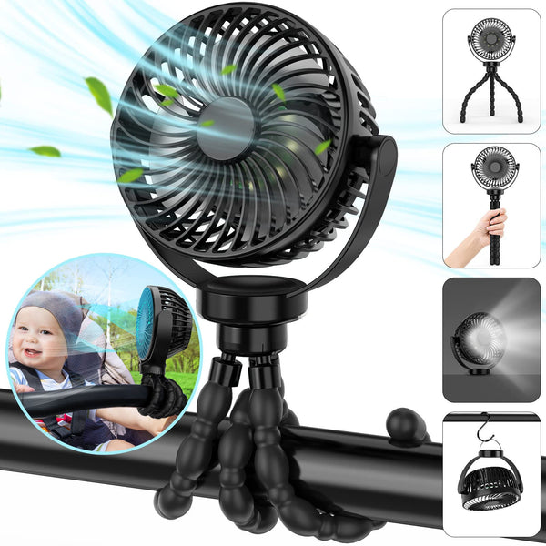 Draagbare kinderwagenventilator met 8000mAh accu