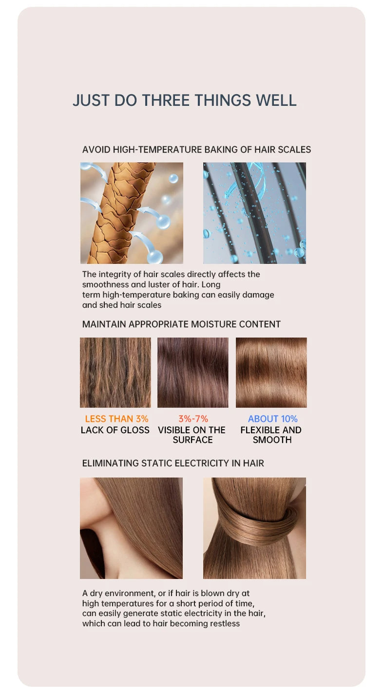 Professionele Föhn 2400W met koude en warme lucht - negatieve ionen - krachtige haardroger voor salonresultaten