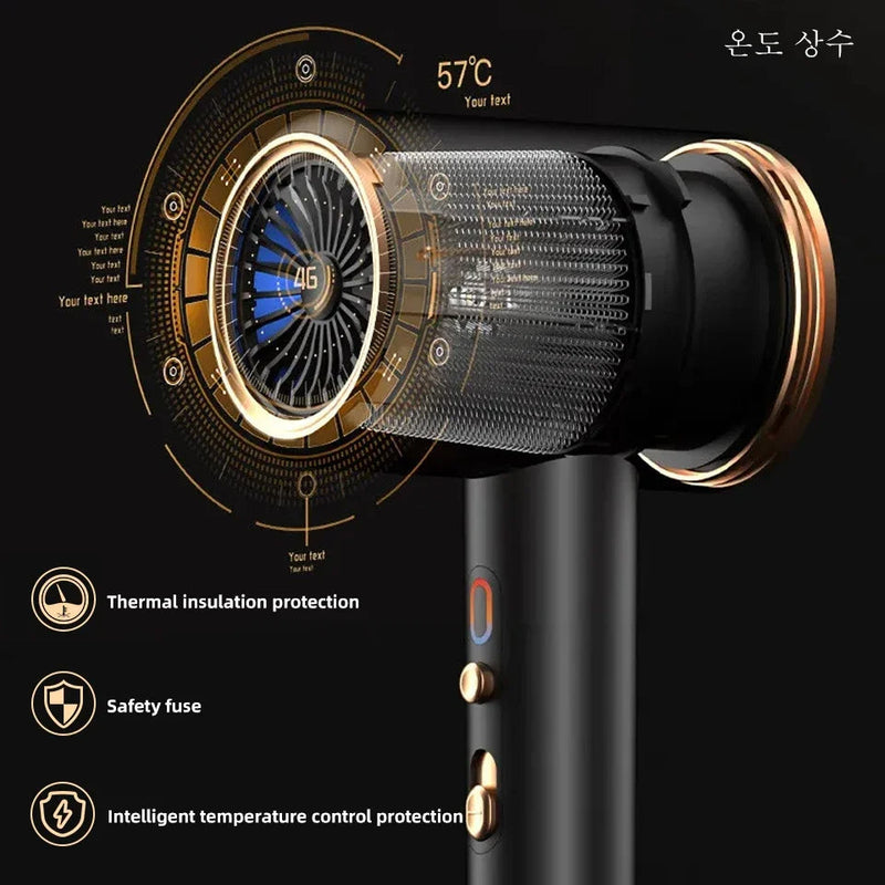 Professionele Föhn 2400W met koude en warme lucht - negatieve ionen - krachtige haardroger voor salonresultaten