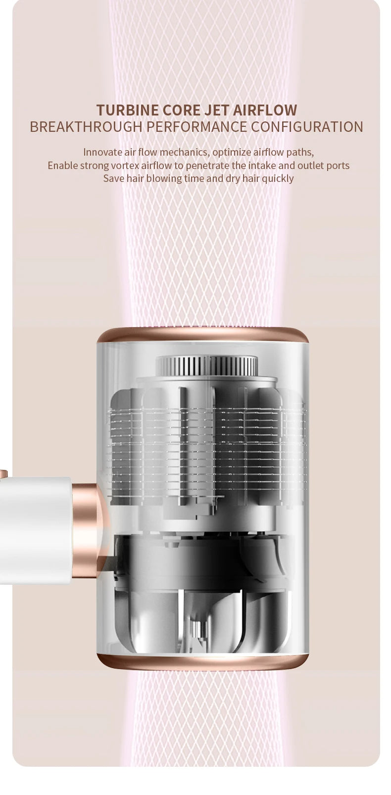 Professionele Föhn 2400W met koude en warme lucht - negatieve ionen - krachtige haardroger voor salonresultaten