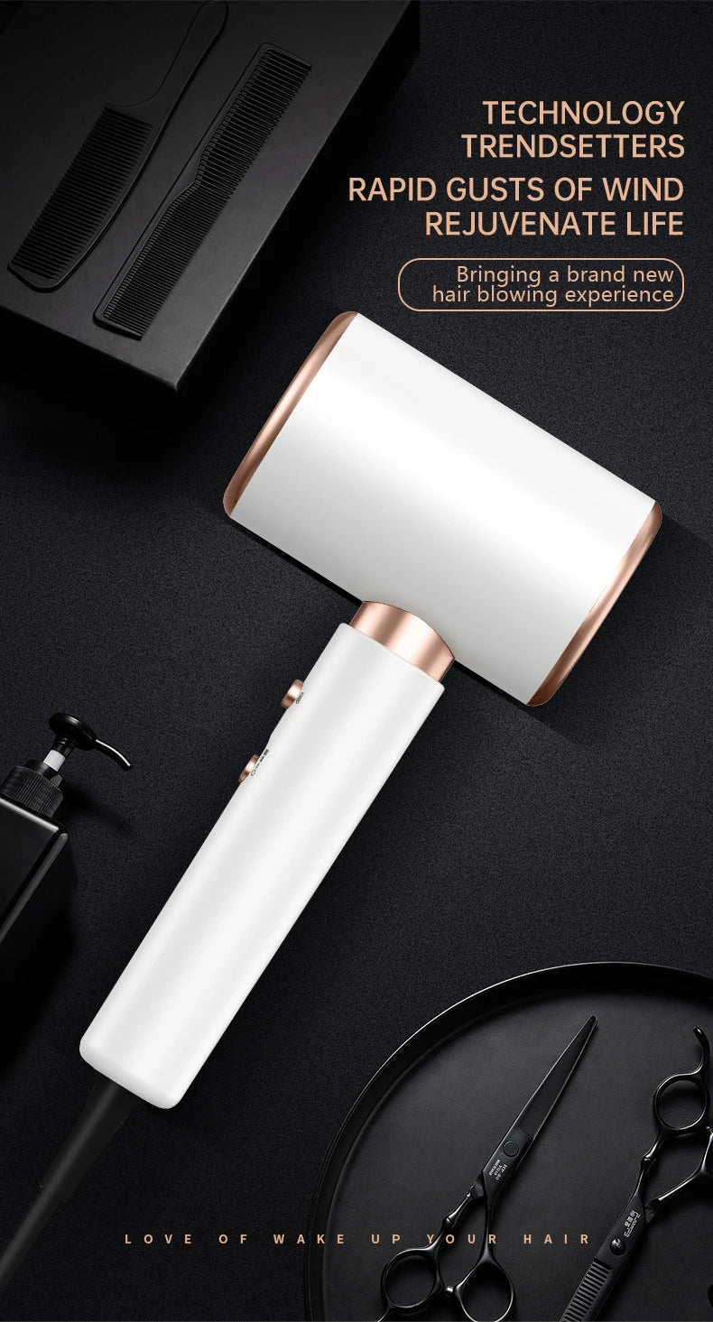Professionele Föhn 2400W met koude en warme lucht - negatieve ionen - krachtige haardroger voor salonresultaten