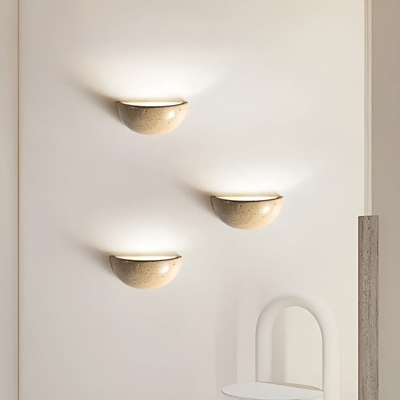 Halfronde LED Wabi-Sabi Wandlamp – ZenGlow
