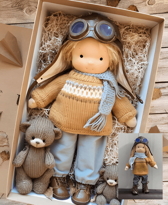 Handgemaakte Waldorf Knuffelpop – Poppi