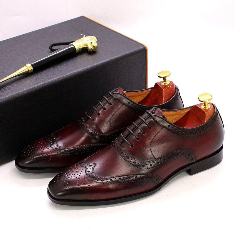 Handgemaakte Heren Oxford Schoenen Leer Brogue Dress Klassieke Zakelijke Formele Schoenen