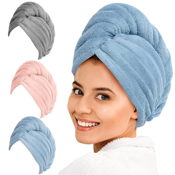 Microvezel Haarhanddoek Wrap – 3-pack