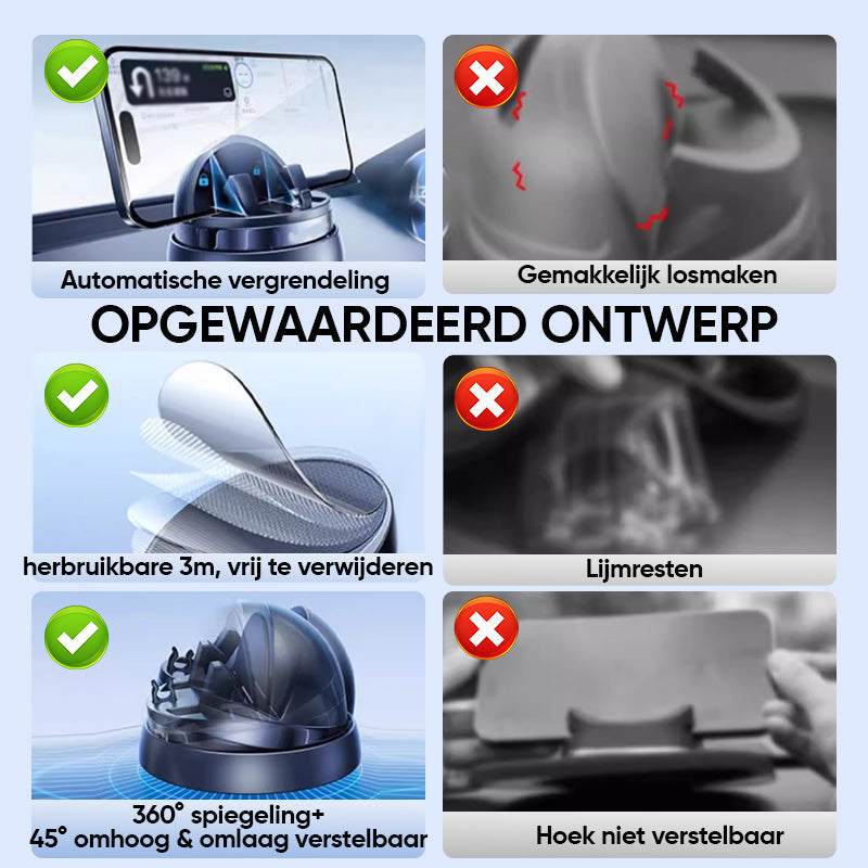 360° Draaibare Telefoonhouder voor de Auto - GripPro