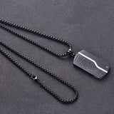 Heren Ketting | Roestvrij Staal | Zwarte Vintage Hanger