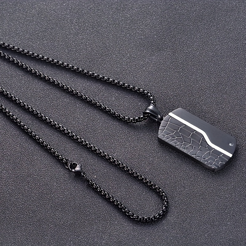 Heren Ketting | Roestvrij Staal | Zwarte Vintage Hanger