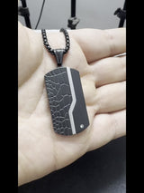 Heren Ketting | Roestvrij Staal | Zwarte Vintage Hanger