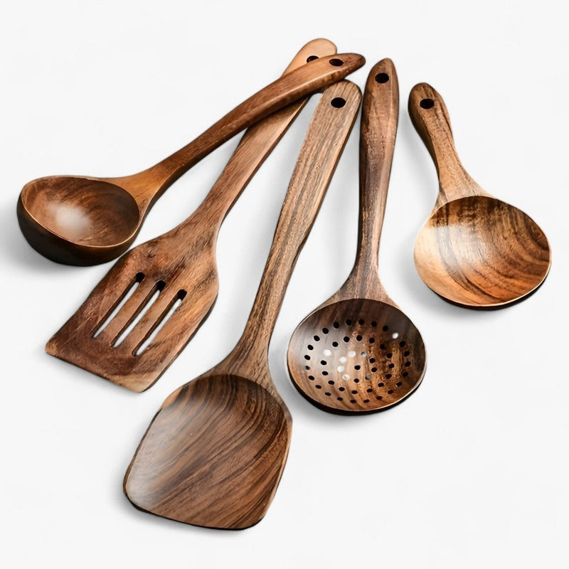 11-delig hittebestendig houten keukengerei-set – WoodChef