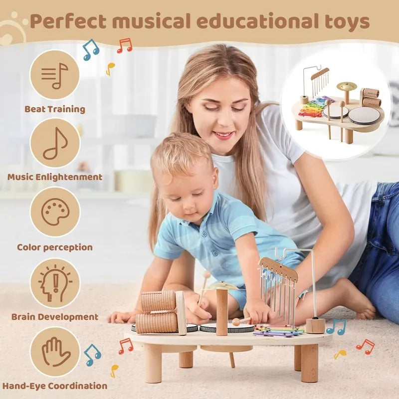 Houten Baby Muziekset - Creativiteit en Ontwikkeling