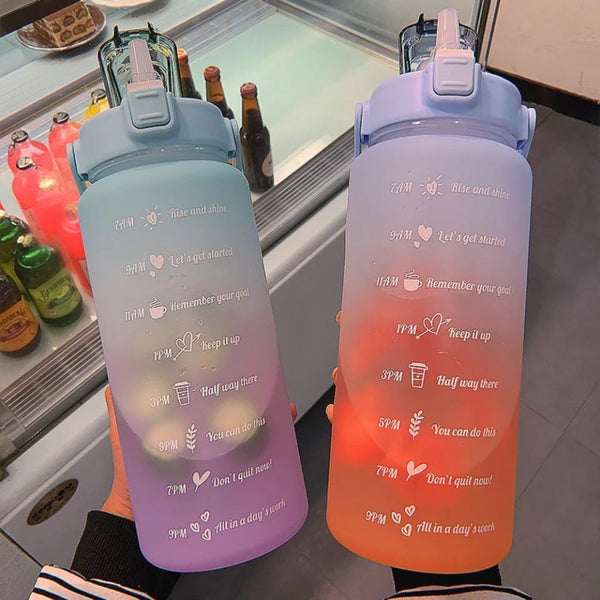 2L Motiverende Waterfles met Tijdmarkeringen – HydroMotivator