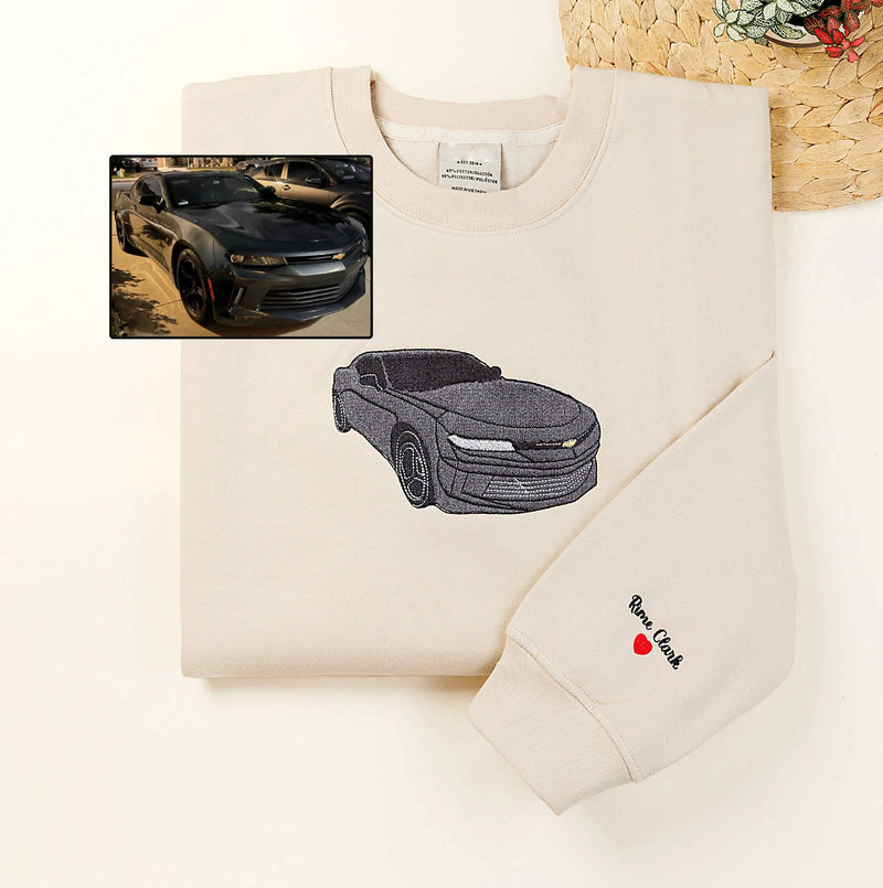 CarStitch | Te personaliseren geborduurde auto hoodie van je eigen auto