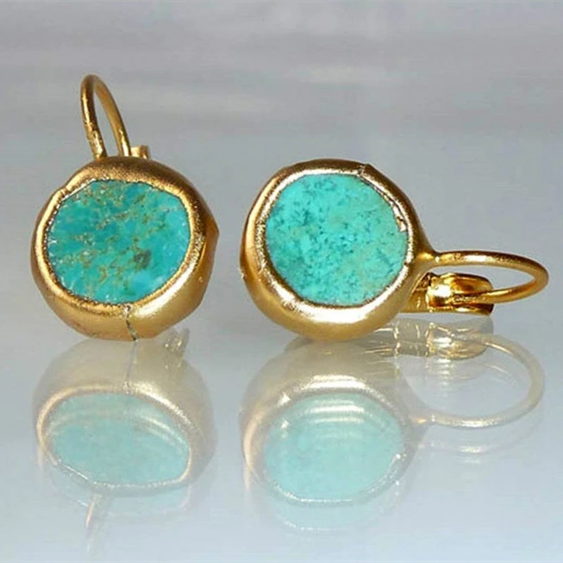 Gouden Oorbellen met Turquoise – Sofia