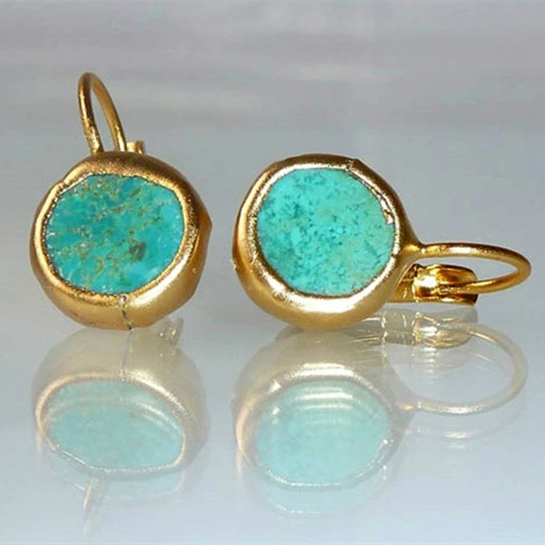 Gouden Oorbellen met Turquoise Accenten – Amaranta