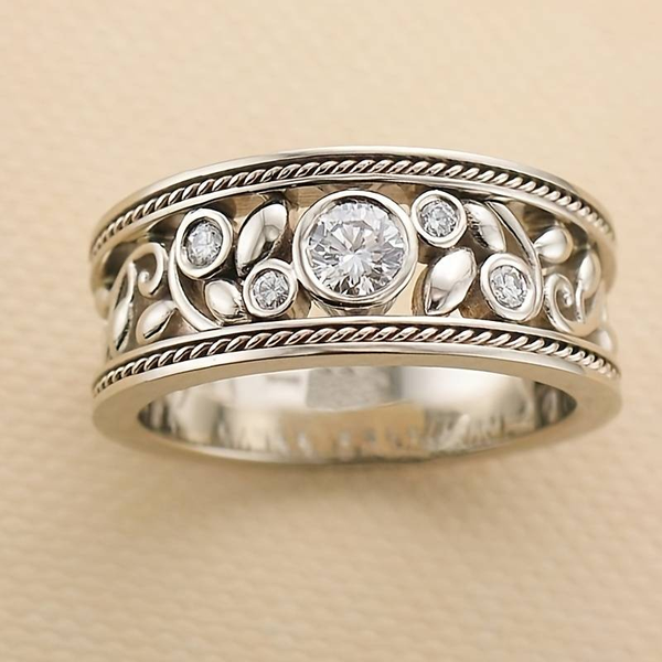 Vintage Zilveren Ring met Zirkonia - Lucienne