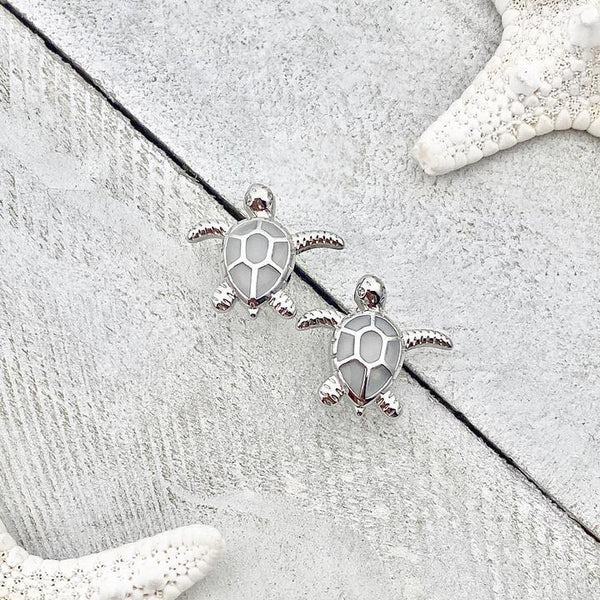 Zeewierschildpad Oorbellen van Opal en Zilver – Elena