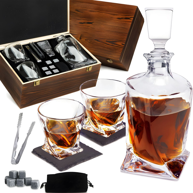 Luxueuze Kristallen Whiskeykaraf en Glazen Set – WhiskeyWave