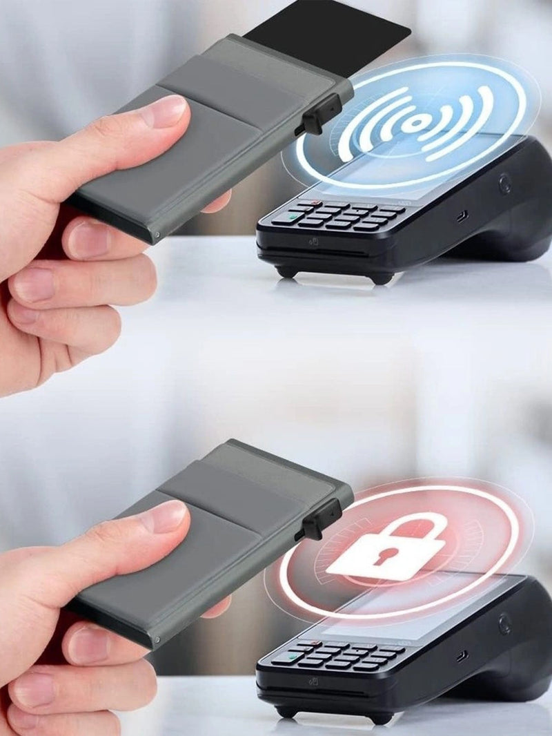 Slimme RFID Kreditkaarthouder - Dun Mini Metalen Portemonnee voor Mannen