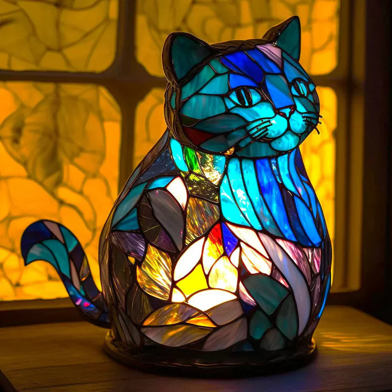 Artistieke Glasmozaïek Dierenlamp – Kleur en Sfeer in Huis